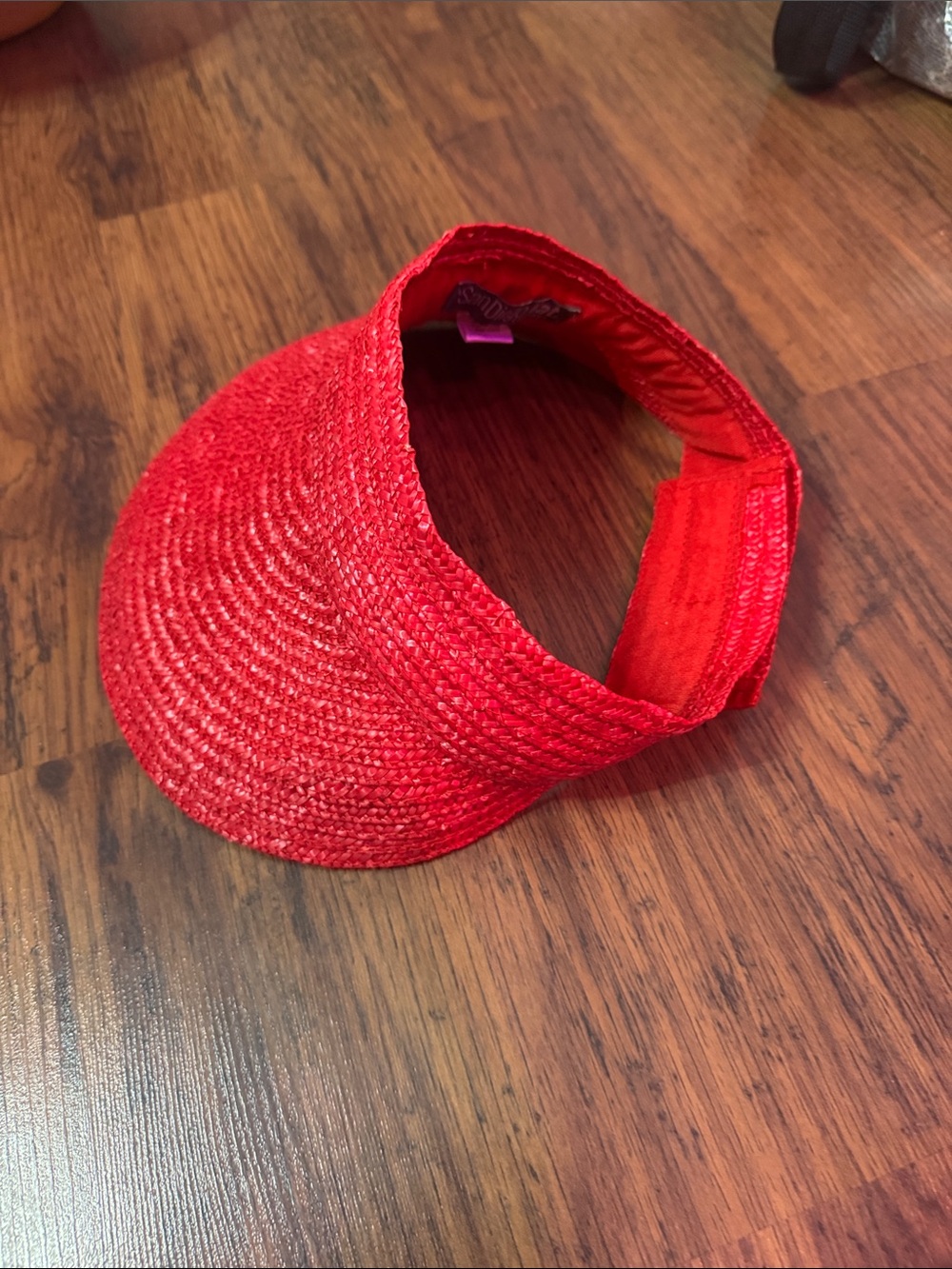 San Diego Hat Company Red Straw Visor